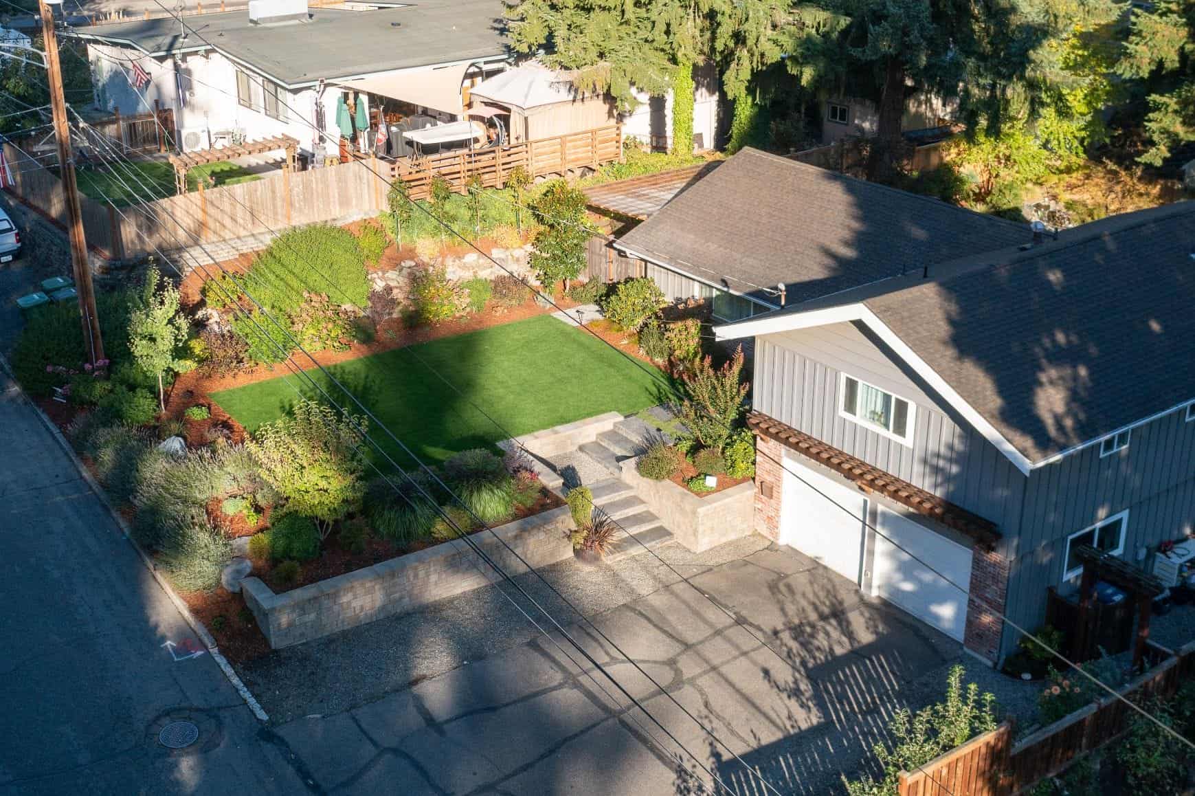 Paver patio with outdoor kitchen and covered patio, Fircrest
